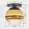 Koyoto Deckenleuchte Glas 25 cm Gold, Klar, 1-flammig