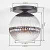 Koyoto Deckenleuchte Glas 25 cm Klar, Rauchfarben, 1-flammig