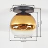 Koyoto Deckenleuchte Glas 25 cm Gold, Klar, 1-flammig