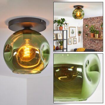 Ripoll Deckenleuchte Glas 25 cm Grün, 1-flammig