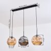 Ripoll Hängeleuchte Glas 30 cm Bernsteinfarben, Rauchfarben, 3-flammig