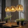 Ripoll Hängeleuchte Glas 30 cm Gold, Klar, 3-flammig