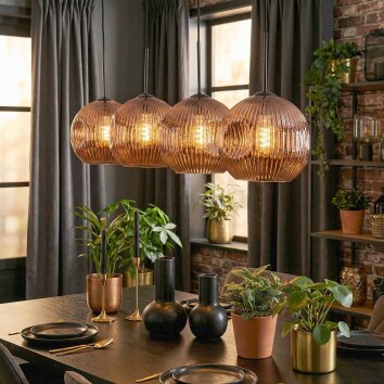 Ripoll Hängeleuchte Glas 25 cm Kupferfarben, 4-flammig