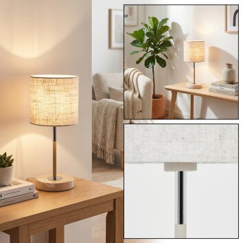 Ganik Tischleuchte Chrom, Cremefarben, Sandfarben, 1-flammig