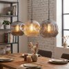 Ripoll Hängeleuchte Glas 30 cm Bernsteinfarben, Rauchfarben, 3-flammig