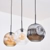 Ripoll Hängeleuchte Glas 30 cm Bernsteinfarben, Klar, Rauchfarben, 3-flammig