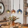 Koyoto Hängeleuchte Glas 15 cm Blau, Grün, Klar, Kupferfarben, 3-flammig