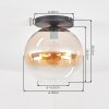 Koyoto Deckenleuchte Glas 30 cm Bernsteinfarben, Klar, 1-flammig