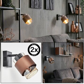 Traak Wandleuchte 2-er Set Schwarz, 1-flammig