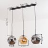 Ripoll Hängeleuchte Glas 30 cm Bernsteinfarben, Rauchfarben, 3-flammig