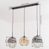 Ripoll Hängeleuchte Glas 30 cm Bernsteinfarben, Klar, Rauchfarben, 3-flammig