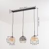 Ripoll Hängeleuchte Glas 25 cm Bernsteinfarben, Klar, Rauchfarben, 3-flammig