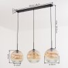 Ripoll Hängeleuchte Glas 30 cm Bernsteinfarben, Klar, 3-flammig