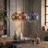 Koyoto Hängeleuchte Glas 20 cm Blau, Gold, Klar, Kupferfarben, 3-flammig