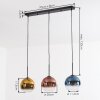 Koyoto Hängeleuchte Glas 20 cm Blau, Gold, Klar, Kupferfarben, 3-flammig