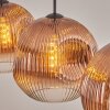 Ripoll Hängeleuchte Glas 30 cm Klar, Kupferfarben, 3-flammig