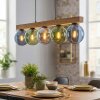 Gastor Hängeleuchte Glas 15 cm Naturfarben, Schwarz, 5-flammig