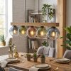 Gastor Hängeleuchte Glas 15 cm Naturfarben, Schwarz, 5-flammig