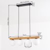 Gastor Hängeleuchte Glas 15 cm Naturfarben, Schwarz, 4-flammig
