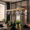 Gastor Hängeleuchte Glas 15 cm Naturfarben, Schwarz, 5-flammig