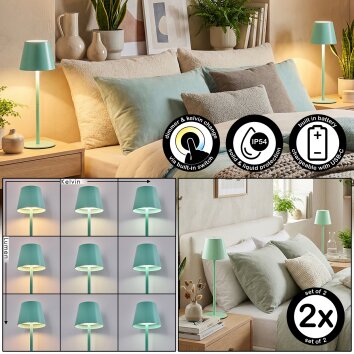 Salgadinho Tischleuchte 2-er Set LED Grün, 1-flammig