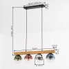 Gastor Hängeleuchte Glas 15 cm Naturfarben, Schwarz, 4-flammig