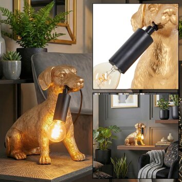 Jomil Tischleuchte Gold, Schwarz, 1-flammig