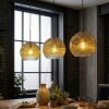 Ripoll Hängeleuchte Glas 25 cm Gold, Klar, 3-flammig