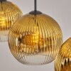 Ripoll Hängeleuchte Glas 25 cm Gold, Klar, 3-flammig