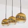 Ripoll Hängeleuchte Glas 25 cm Gold, Klar, 3-flammig