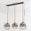 Ripoll Hängeleuchte Glas 30 cm Klar, Rauchfarben, 3-flammig