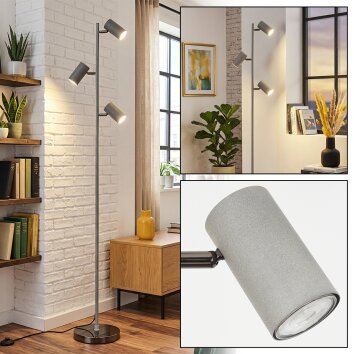 Javel Stehleuchte LED Grau, Schwarz, 3-flammig