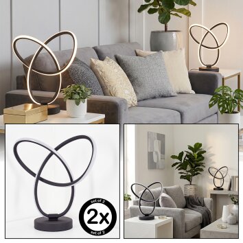 Jolor Tischleuchte 2-er Set LED Schwarz, 1-flammig