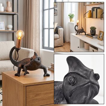 Lyrion Tischleuchte Gold, Schwarz, 1-flammig