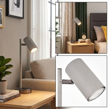 Javel Tischleuchte LED Chrom, Grau, 1-flammig