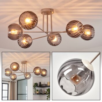 Koyoto Deckenleuchte Glas 15 cm Sandfarben, 6-flammig