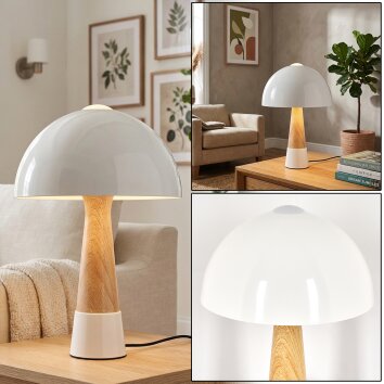 Forgek Tischleuchte Holzoptik, Sandfarben, 1-flammig