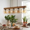 Koyoto Hängeleuchte Glas 15 cm Naturfarben, Schwarz, 5-flammig