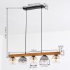Koyoto Hängeleuchte Glas 15 cm Naturfarben, Schwarz, 5-flammig