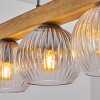 Koyoto Hängeleuchte Glas 15 cm Naturfarben, Schwarz, 5-flammig