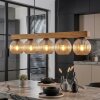 Koyoto Hängeleuchte Glas 15 cm Naturfarben, Schwarz, 5-flammig