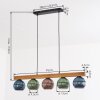 Koyoto Hängeleuchte Glas 15 cm Naturfarben, Schwarz, 5-flammig