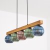 Koyoto Hängeleuchte Glas 15 cm Naturfarben, Schwarz, 5-flammig