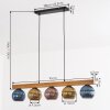 Koyoto Hängeleuchte Glas 15 cm Naturfarben, Schwarz, 5-flammig