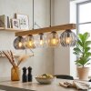 Koyoto Hängeleuchte Glas 15 cm Naturfarben, Schwarz, 5-flammig