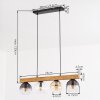 Koyoto Hängeleuchte Glas 15 cm Naturfarben, Schwarz, 4-flammig