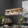 Ripoll Hängeleuchte Glas 15 cm Naturfarben, Schwarz, 4-flammig