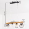 Ripoll Hängeleuchte Glas 15 cm Naturfarben, Schwarz, 4-flammig