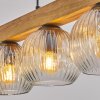 Ripoll Hängeleuchte Glas 15 cm Naturfarben, Schwarz, 5-flammig