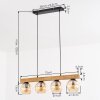 Koyoto Hängeleuchte Glas 15 cm Naturfarben, Schwarz, 4-flammig